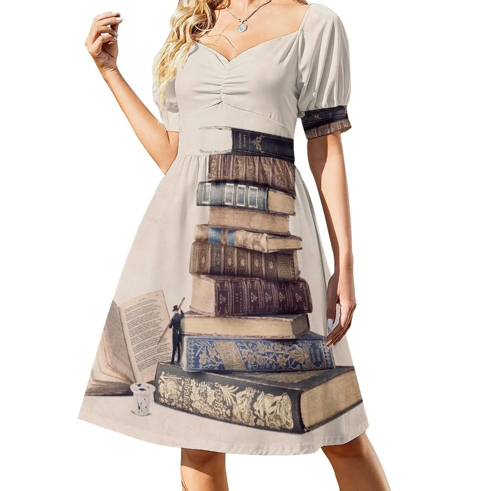 민소매 드레스, 우아한 손님용 웨딩 드레스, 느슨한 여성용 드레스, 새로운 책 사진, 오래된 책 삽화